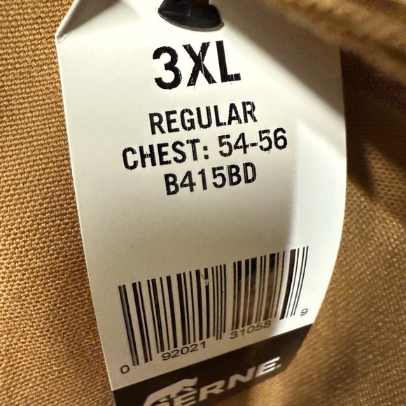 Berne Insulated Bib Overalls Mens 3XL Brown Duck Workwear Water Repellent - Picture 12 of 14